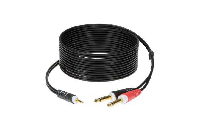 Cablu Y audio Klotz Y cable - lightweightTRS 3.5 mm - 2x TS 6.3 mm - 3m