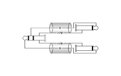 Cablu Y audio Klotz Y cable - lightweightTRS 3.5 mm - 2x TS 6.3 mm - 3m