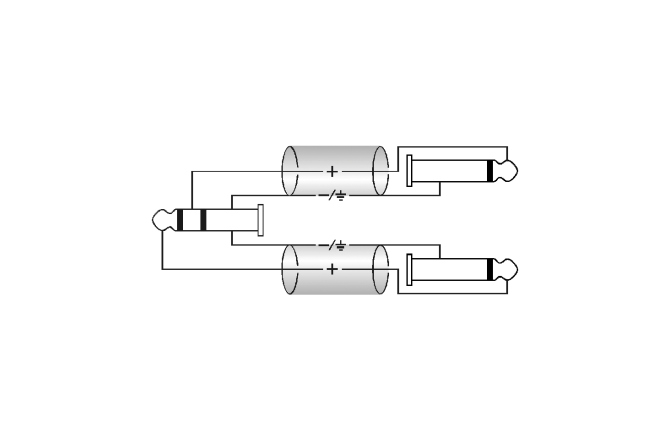 Cablu Y audio Klotz Y cable - lightweightTRS 3.5 mm - 2x TS 6.3 mm - 3m
