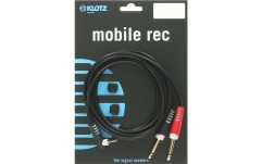 Cablu Y audio Klotz Y cable - lightweightTRS 3.5 mm, angled - 2x TS 6.3 mm - 1 m