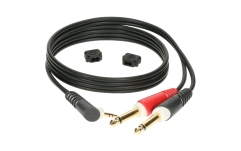 Cablu Y audio Klotz Y cable - lightweightTRS 3.5 mm, angled - 2x TS 6.3 mm - 1 m