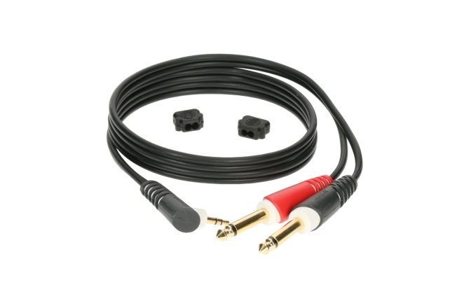 Cablu Y audio Klotz Y cable - lightweightTRS 3.5 mm, angled - 2x TS 6.3 mm - 1 m