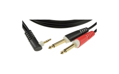 Cablu Y audio Klotz Y cable - lightweightTRS 3.5 mm, angled - 2x TS 6.3 mm - 1 m