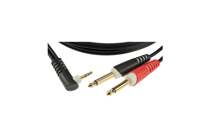 Cablu Y audio Klotz Y cable - lightweightTRS 3.5 mm, angled - 2x TS 6.3 mm - 1 m