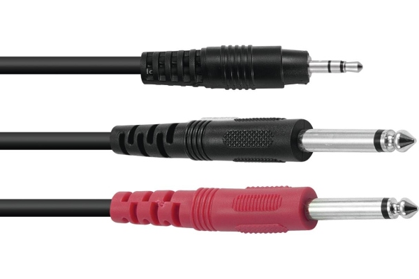 Adaptercable 3.5 Jack/2xJack ECO 1,5m bk