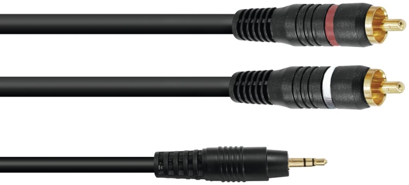 Omnitronic Adaptercable 3.5 Jack/2xRCA 1.5m bk