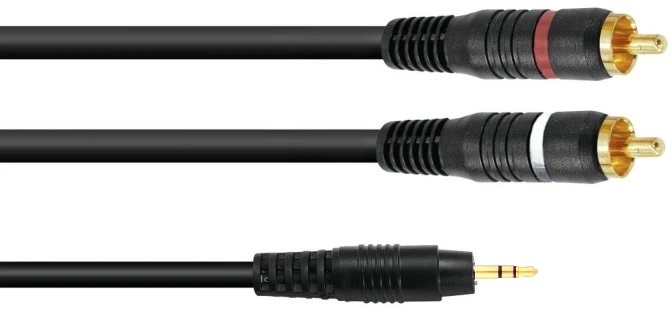 Omnitronic Adaptercable 3.5 Jack/2xRCA 6m bk