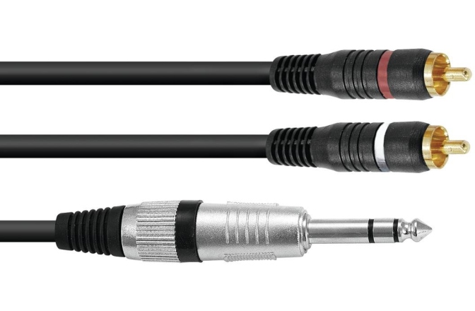 Cablu Y Omnitronic Adaptercable Jack stereo/2xRCA 1.5m