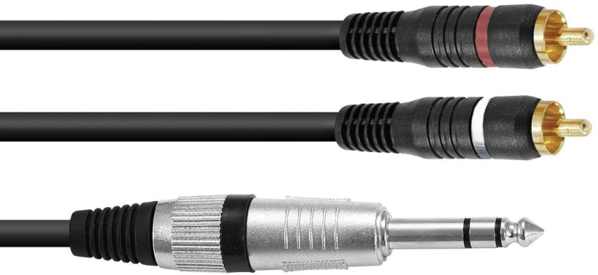 Omnitronic Adaptercable Jack stereo/2xRCA 1.5m