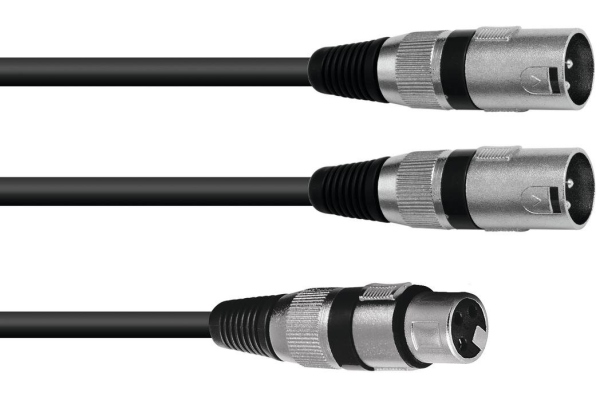 Adaptercable XLR(F)/2xXLR(M) 0,5m bk Adaptercable XLR(F)/2xXLR(M) 0,5m bk