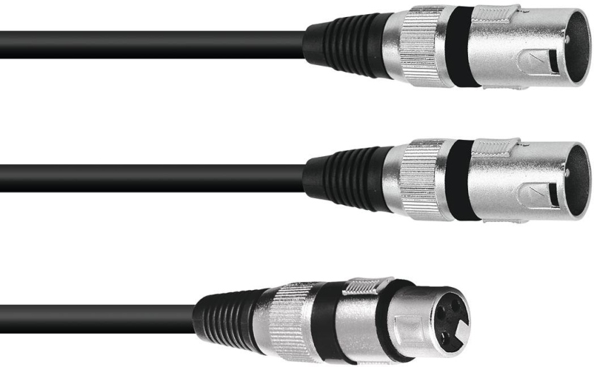 Omnitronic Adaptercable XLR(F)/2xXLR(M) 1.5m bk