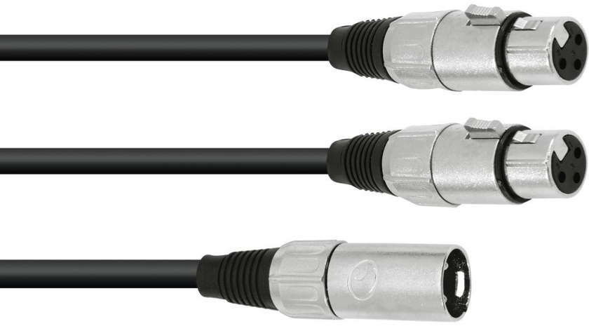 Omnitronic Adaptercable XLR(M)/2xXLR(F) 0,5m bk