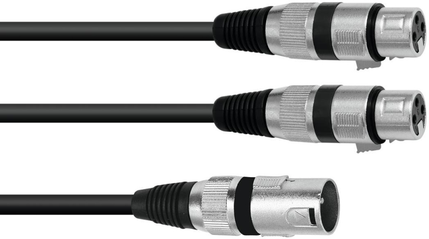 Omnitronic Adaptercable XLR(M)/2xXLR(F) 1.5m bk