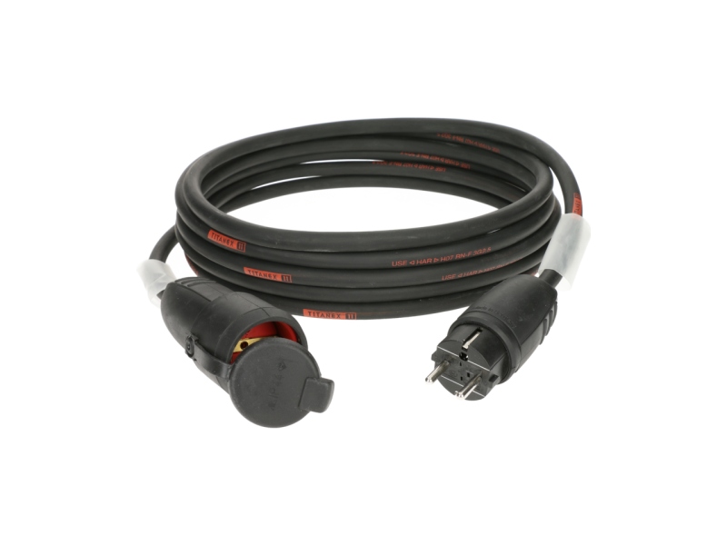 Klotz TITANEX H07RN-F power cable 3G 2.5 mm²Schuko M/F - solid rubber - 16 A - 30 m