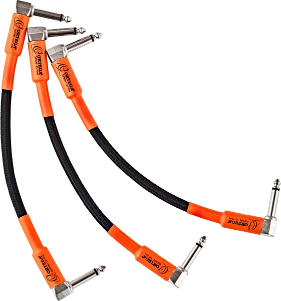 Ortega Patch Cable - 18cm/0,6ft. Black Tweed, ANGLE/ANGLE, Economy Series
