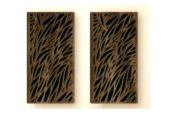 Impression Pro Bass Trap Diffusor/Absorber 2Box 100mm Wavy Leaves Rectangle Walnut Wood Impression Pro Bass Trap Diffusor/Absorber 2Box 100mm Wavy Leaves Rectangle Walnut Wood