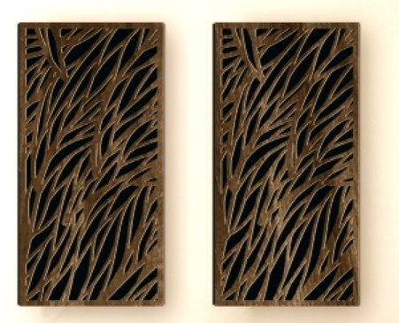 GIK Acoustics Impression Pro Bass Trap Diffusor/Absorber 2Box 100mm Wavy Leaves Rectangle Walnut Wood