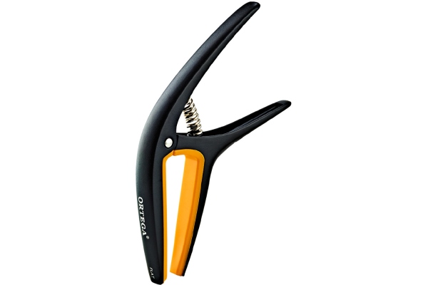 Ortega Twin Capo - FLAT/CURVED, satin black, yellow/orange silicone cushion
