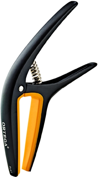 Ortega Twin Capo - FLAT/CURVED, satin black, yellow/orange silicone cushion