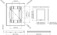 Carcasa pentru tablete  Vogels PTS2010, pentru tablete cu dimensiunile de minim 236x166x3mm si maxim 285x186x10mm