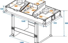 Case de DJ Roadinger Console Road Table Laptop+