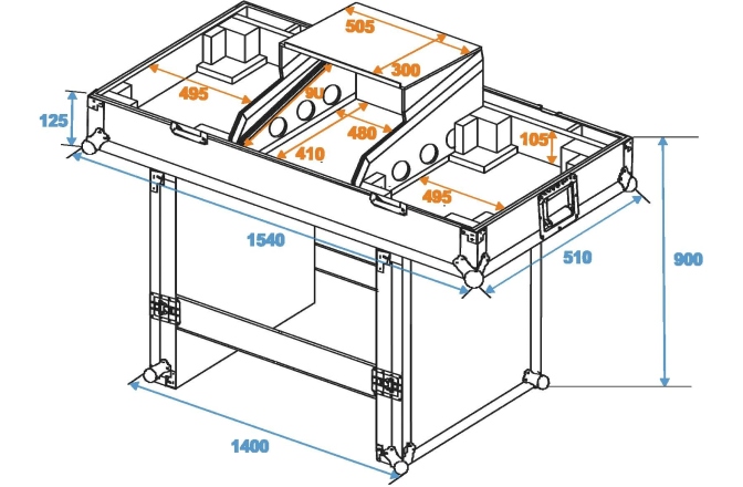 Case de DJ Roadinger Console Road Table Laptop+