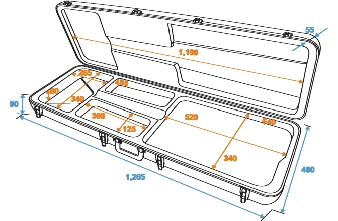 Case pentru bass electric Dimavery ABS rectangle case for e-bass, rectangel