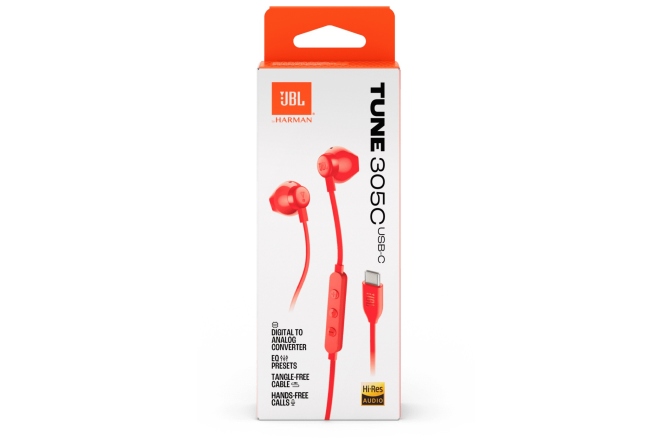Căști in-ear (Earbuds) JBL Tune 305C USB Red