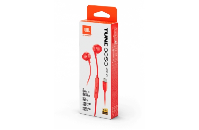 Căști in-ear (Earbuds) JBL Tune 305C USB Red