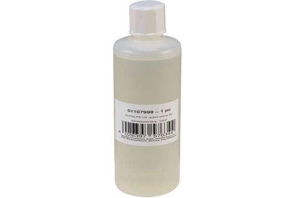 UV-active Stamp Ink, transparent blue, 100ml UV-active Stamp Ink, transparent blue, 100ml