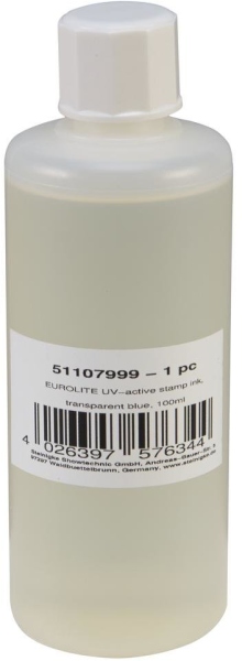 Eurolite UV-active Stamp Ink, transparent blue, 100ml