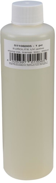 Eurolite UV-active Stamp Ink, transparent blau, 250ml