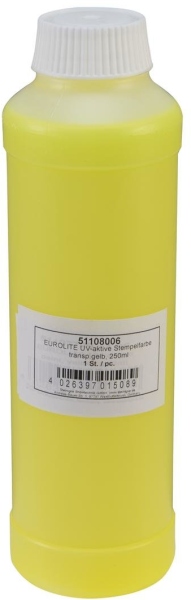 Eurolite UV-active Stamp Ink, transparent yellow, 250ml