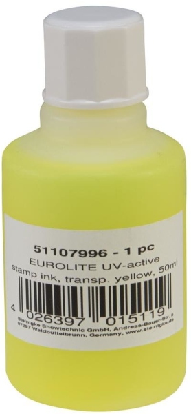Eurolite UV-active Stamp Ink, transparent yellow, 50ml