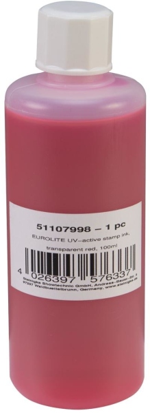 Eurolite UV-active Stamp Ink, transparent red, 100ml