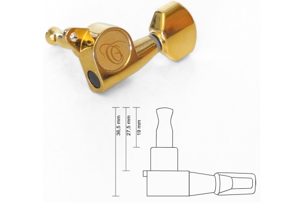 Tuner G, B, E - Gold - Ukulele