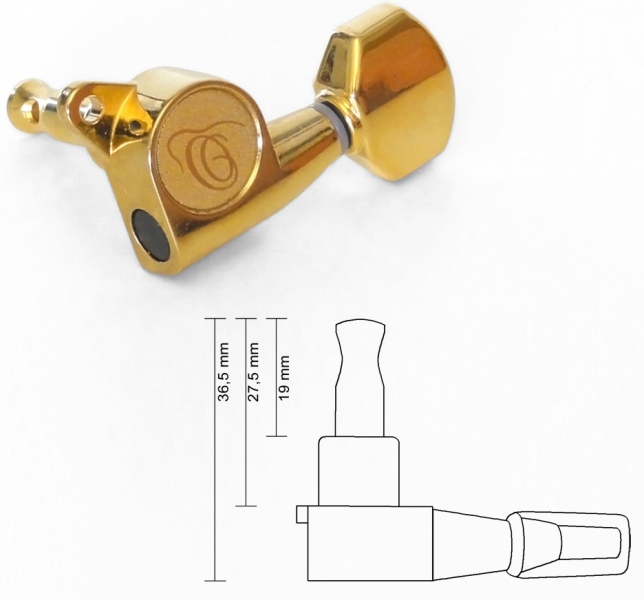 Ortega Tuner G, B, E - Gold - Ukulele