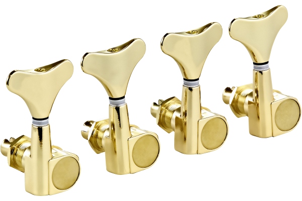 Electric/acoustic bass tuning machines, 4 in line - Gold