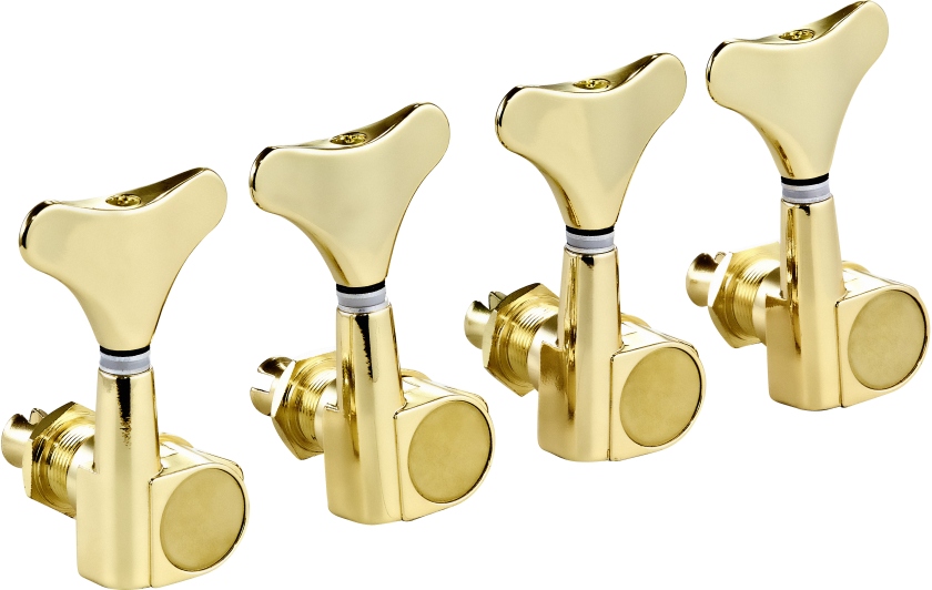 Ortega Electric/acoustic bass tuning machines, 4 in line - Gold