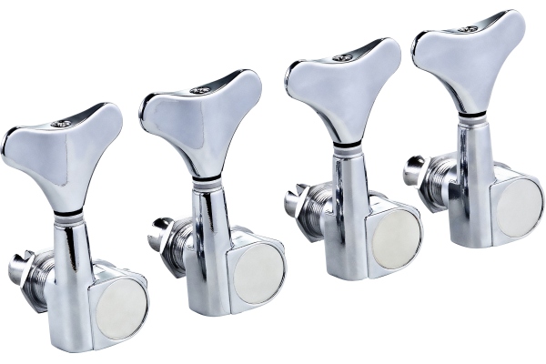 Electric/acoustic bass tuning machines, standard, 4 string Die-Cast, 4 in line - Chrome Electric/acoustic bass tuning machines, standard, 4 string Die-Cast, 4 in line - Chrome