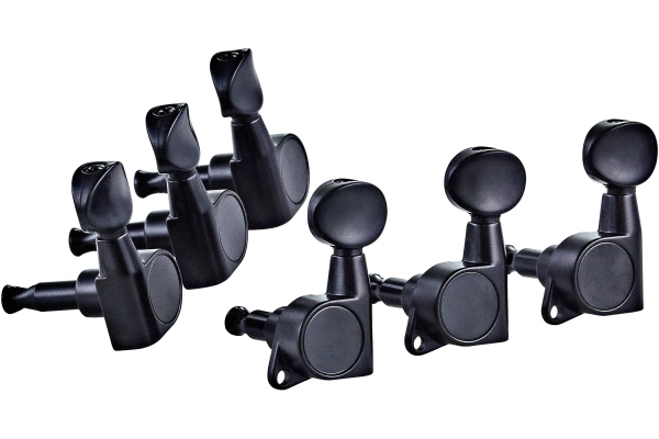 E-Guitar tuning machines, 3+3 - Black E-Guitar tuning machines, 3+3 - Black