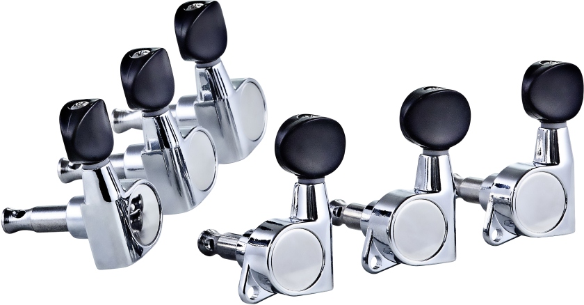 Ortega E-Guitar tuning machines, 3+3 - Chrome