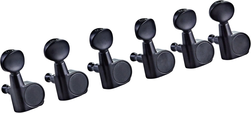 Ortega E-Guitar tuning machines, 6 in line - Black