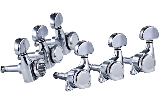 Cheițe chitară electrică Ortega Locking machines with plain wheel, 3+3 - Chrome