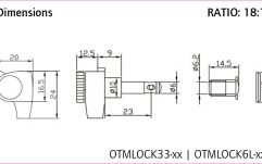 Cheițe chitară electrică Ortega Locking machines with plain wheel, 3+3 - Chrome