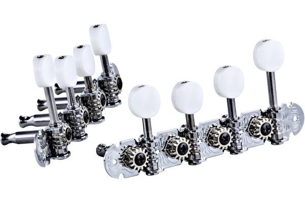 Mandolin, F-style, premium, white buttons - Chrom Mandolin, F-style, premium, white buttons - Chrom