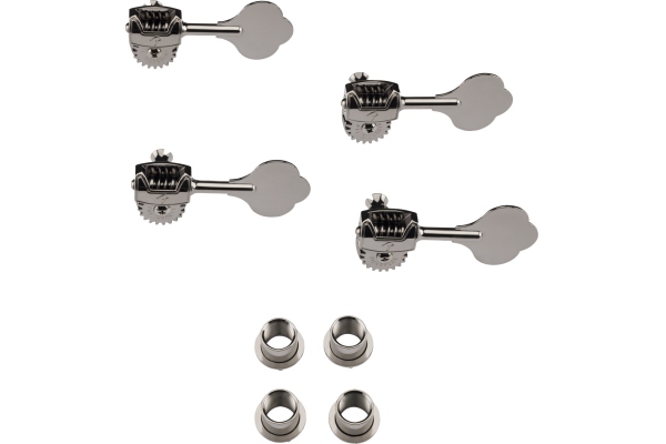 Fender Deluxe Bass Tuners with Fluted-Shafts (4) Black Chrome