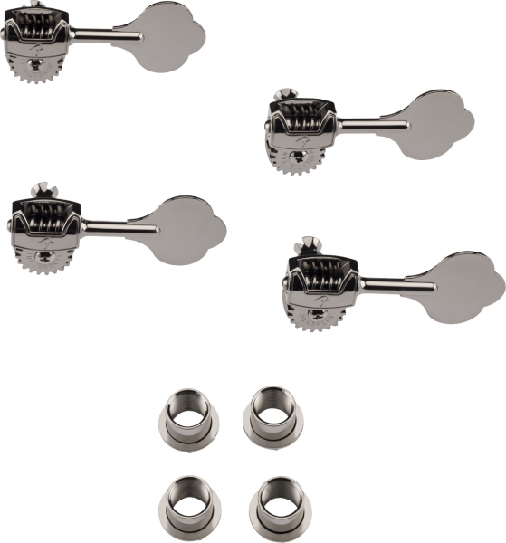 Fender Deluxe Bass Tuners with Fluted-Shafts (4) Black Chrome
