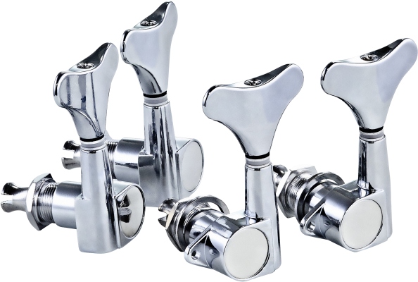 Ortega Electric/acoustic bass tuning machines, standard, 4-string Die Cast, 2+2 - Chrome Ortega Electric/acoustic bass tuning machines, standard, 4-string Die Cast, 2+2 - Chrome