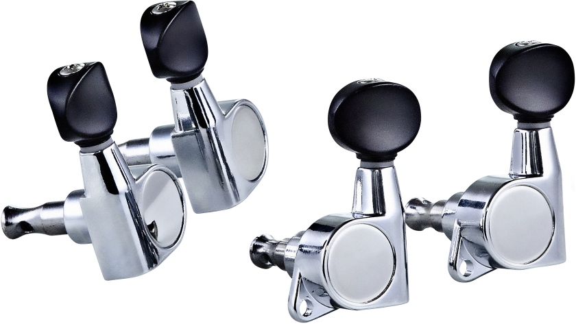 Ortega Ukulele Die-Cast, black button - Chrome